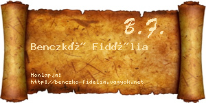 Benczkó Fidélia névjegykártya